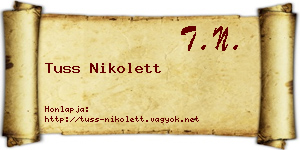 Tuss Nikolett névjegykártya